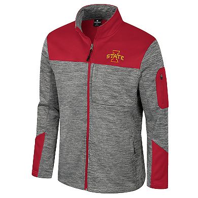 Men's Colosseum Gray/Cardinal Iowa State Cyclones Guard Full-Zip Jacket