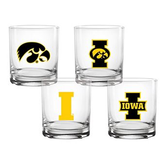 Iowa Hawkeyes 4-Pack Collector's 14oz. Rocks Glass Set