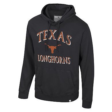 Men's Colosseum Black Texas Longhorns Big & Tall Cap E-Tan Pullover Hoodie