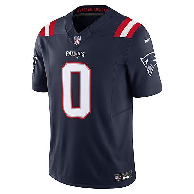 Men s Nike Christian Gonzalez Navy New England Patriots Vapor F.U.S.E. Limited Jersey