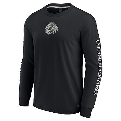 Men's Fanatics Black Chicago Blackhawks Elements Strive Long Sleeve T-Shirt