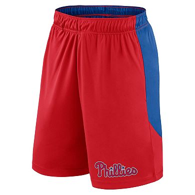 Men's Fanatics Red/Royal Philadelphia Phillies Launch Polyester Shorts