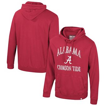 Men's Colosseum Crimson Alabama Crimson Tide Big & Tall Cap E-Tan Pullover Hoodie