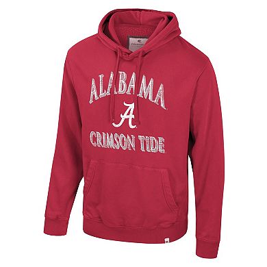 Men's Colosseum Crimson Alabama Crimson Tide Big & Tall Cap E-Tan Pullover Hoodie