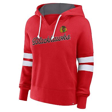 Women's Fanatics Red Chicago Blackhawks Seize Fleece Pullover Hoodie