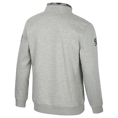 Men's Colosseum Heather Gray Texas Tech Red Raiders OORAH OHT Military Appreciation Fleece Quarter-Zip Jacket