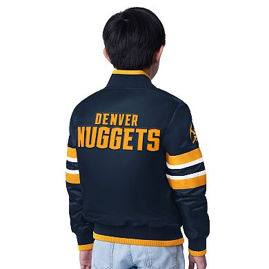 Youth Starter Navy Denver Nuggets Scout Varsity Full-Snap Jacket