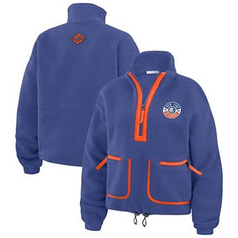 Women's WEAR by Erin Andrews Royal New York Islanders Polar Fleece Half-Zip Jacket