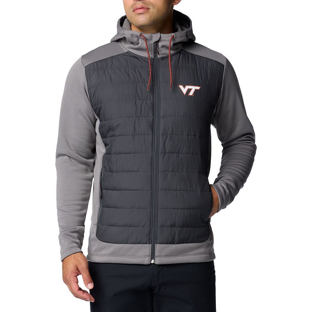 Men's Columbia Gray Virginia Tech Hokies Out-Shield Hybrid Full