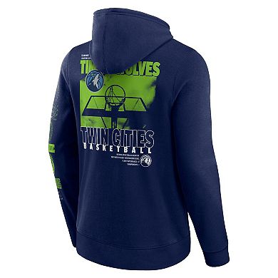 Men's Fanatics Navy Minnesota Timberwolves Game Time Crossover Pullover Hoodie