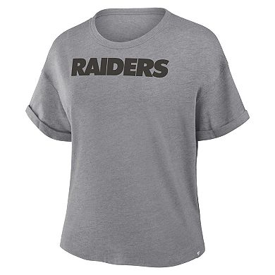 Women's Fanatics Heather Gray Las Vegas Raiders Tri-Blend T-Shirt