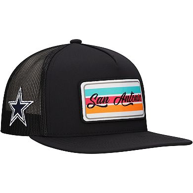 Men's HOOey Black Dallas Cowboys San Antonio Patch Trucker Snapback Hat