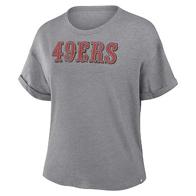 Women's Fanatics Heather Gray San Francisco 49ers Tri-Blend T-Shirt