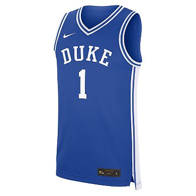 Men's Nike #1 Royal Duke Blue Devils Road Replica Jersey