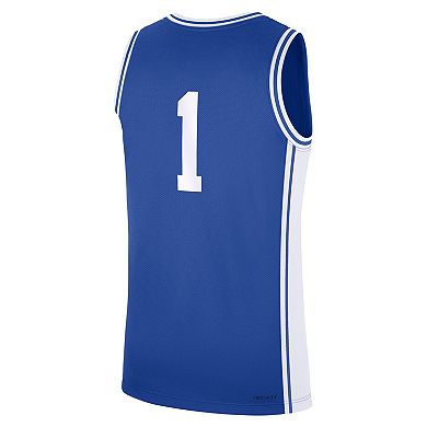 Men's Nike #1 Royal Duke Blue Devils Road Replica Jersey