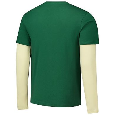 Unisex Stadium Essentials Hunter Green Milwaukee Bucks Spectator Twofer Long Sleeve T-Shirt