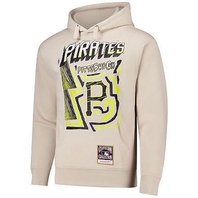 Men's Mitchell & Ness Cream Pittsburgh Pirates Sidewalk Sketch Pullover Hoodie