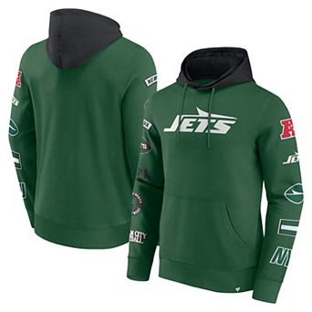 Men's Fanatics Green/Black New York Jets Patched Out Pullover Hoodie