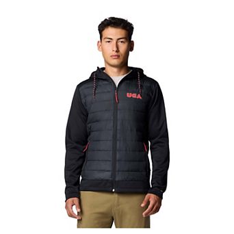 Men's Columbia Black Georgia Bulldogs Out-Shield Hybrid Full-Zip Hoodie Jacket