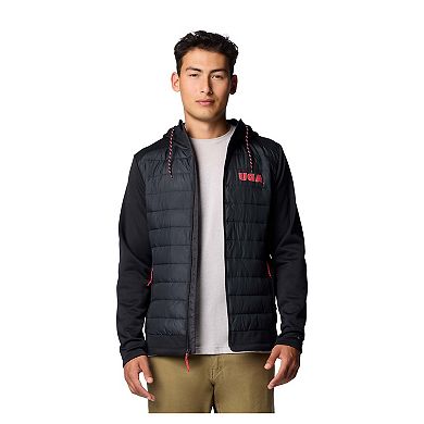 Men's Columbia Black Georgia Bulldogs Out-Shield Hybrid Full-Zip Hoodie Jacket