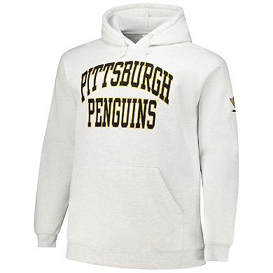 Men's Fanatics Heather Gray Pittsburgh Penguins Big & Tall Fleece Pullover Hoodie