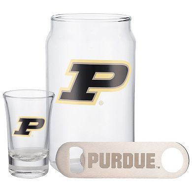 "The Memory Company Purdue Boilermakers Three-Pack Beer Glass, 2oz. Shot Glass & Bottle Opener Set"