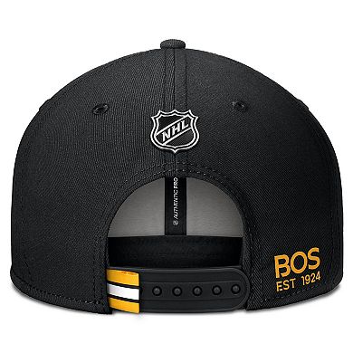 Men's Fanatics Black Boston Bruins Authentic Pro Prime Snapback Hat
