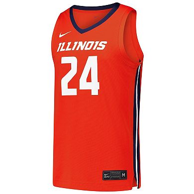 Men's Nike #24 Orange Illinois Fighting Illini Replica Basketball Jersey