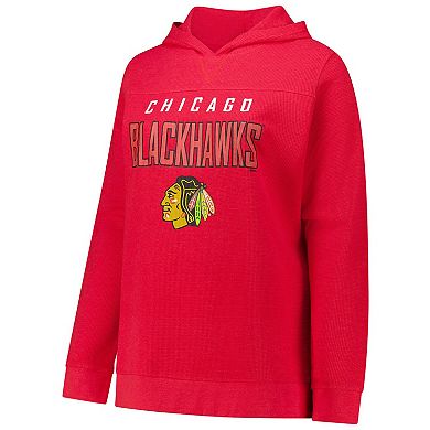 Women's Profile Connor Bedard Red Chicago Blackhawks Plus Size Name & Number Thermal Pullover Hoodie