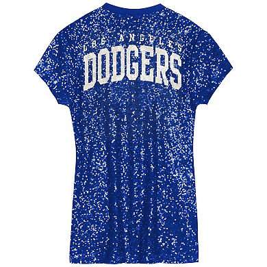 Youth Royal Los Angeles Dodgers V-Neck Sequin Dress