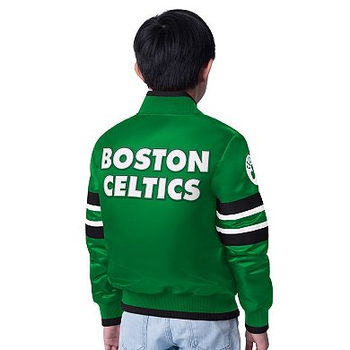 Youth Starter Kelly Green Boston Celtics Scout Varsity Full-Snap Jacket
