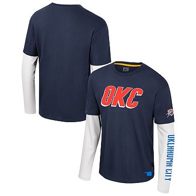 Unisex Stadium Essentials Navy Oklahoma City Thunder Spectator 2fer Long Sleeve T-Shirt