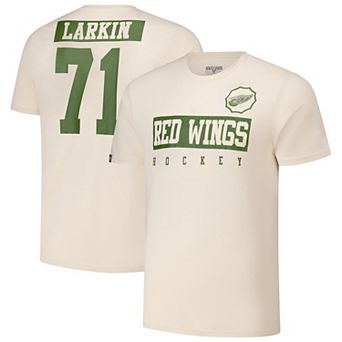 Men's Levelwear Dylan Larkin Khaki Detroit Red Wings 2024 NHL Military Appreciation Richmond Delta Player Name & Number T-Shirt