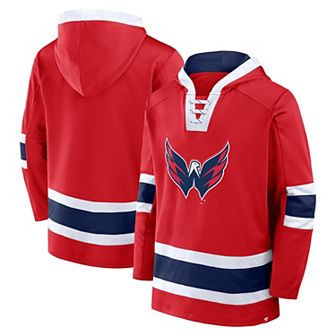 Men's Fanatics Red Washington Capitals Inside Line Fleece Pullover Hoodie