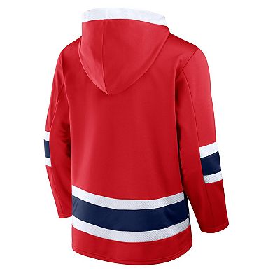Men's Fanatics Red Washington Capitals Inside Line Fleece Pullover Hoodie