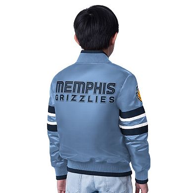 Youth Starter Light Blue Memphis Grizzlies Scout Varsity Full-Snap Jacket