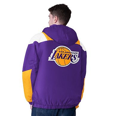 Men's Starter Purple/Gold Los Angeles Lakers Charger Half-Zip Pullover Jacket