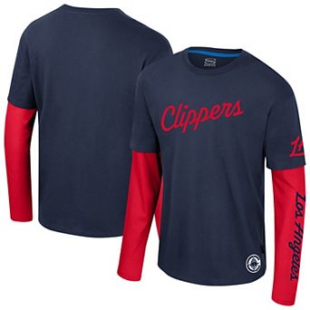 Unisex Stadium Essentials Navy LA Clippers Spectator 2fer Long Sleeve T-Shirt