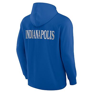 Men's Fanatics Royal Indianapolis Colts Elements Blaze Tri-Blend Long Sleeve Hoodie T-Shirt