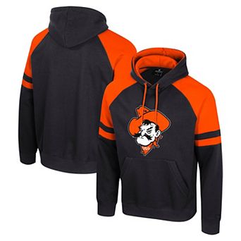 Men's Colosseum Black Oklahoma State Cowboys Todd Raglan Pullover Hoodie