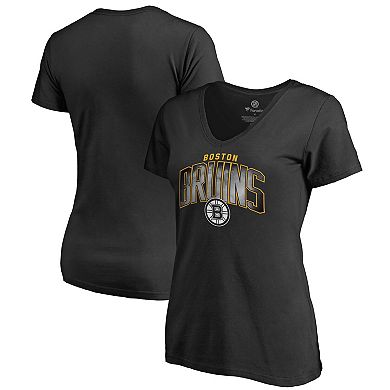 Women's Black Boston Bruins Arch Smoke V-Neck T-Shirt