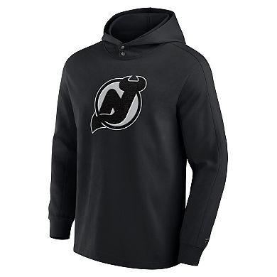 Men's Fanatics Black New Jersey Devils Elements Blaze Tri-Blend Long Sleeve Hoodie T-Shirt