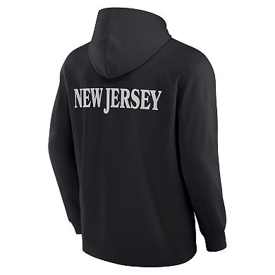 Men's Fanatics Black New Jersey Devils Elements Blaze Tri-Blend Long Sleeve Hoodie T-Shirt