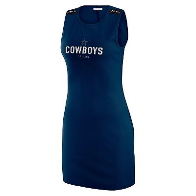 Women's WEAR by Erin Andrews x Gracie Hunt Navy Dallas Cowboys Ribbed Tank  Dress