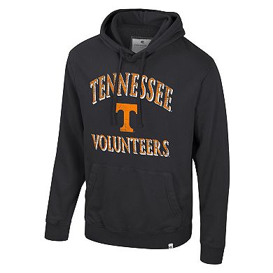 Men's Colosseum Black Tennessee Volunteers Big & Tall Cap E-Tan Pullover Hoodie
