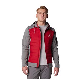 Men's Columbia Gray/Crimson Alabama Crimson Tide Out-Shield Hybrid Full-Zip Hoodie Jacket