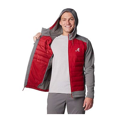 Men's Columbia Gray/Crimson Alabama Crimson Tide Out-Shield Hybrid Full-Zip Hoodie Jacket