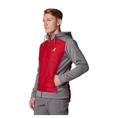 Men's Columbia Gray/Crimson Alabama Crimson Tide Out-Shield Hybrid Full-Zip Hoodie Jacket