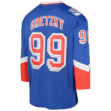 Youth Mitchell & Ness Wayne Gretzky New York Rangers 1996/97 Blue Line Player Jersey