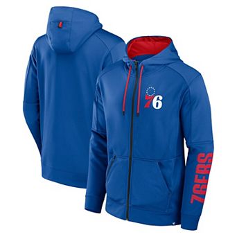 Men's Fanatics Royal Philadelphia 76ers Baller Defender Performance Full-Zip Hoodie